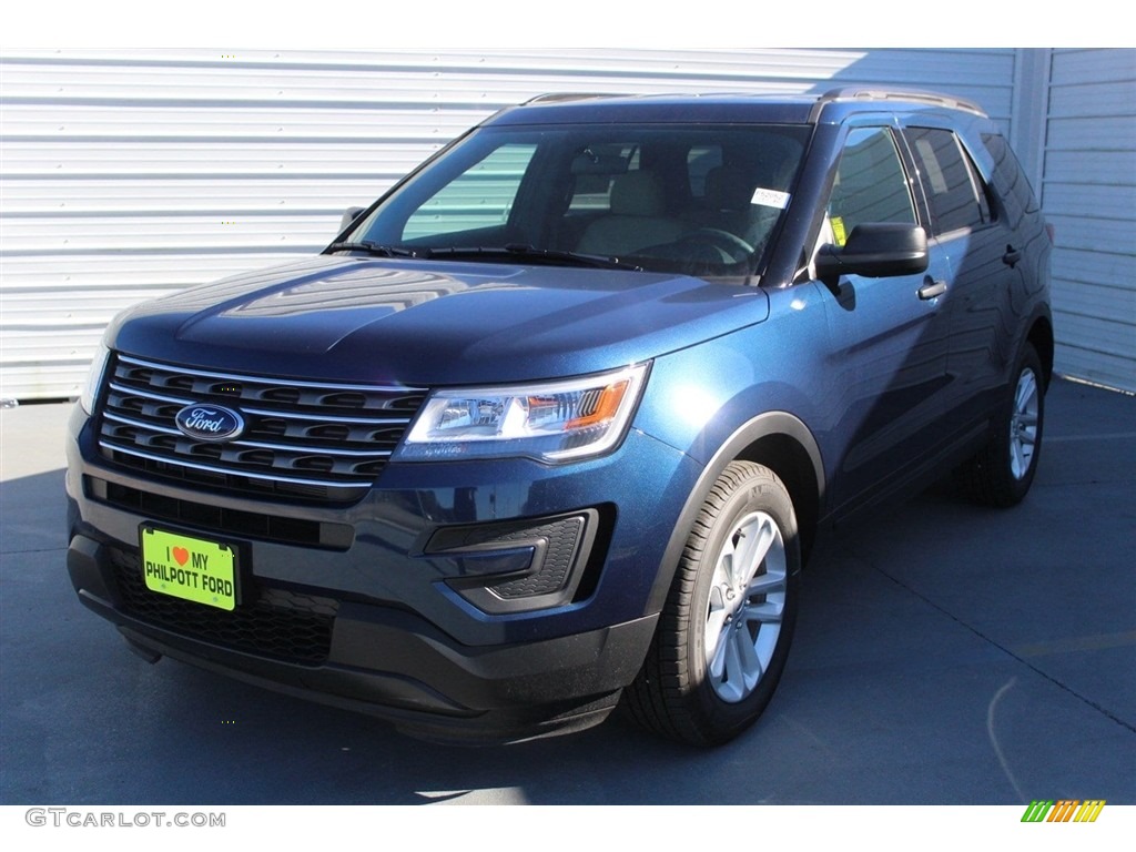 2017 Explorer FWD - Blue Jeans / Medium Light Camel photo #3