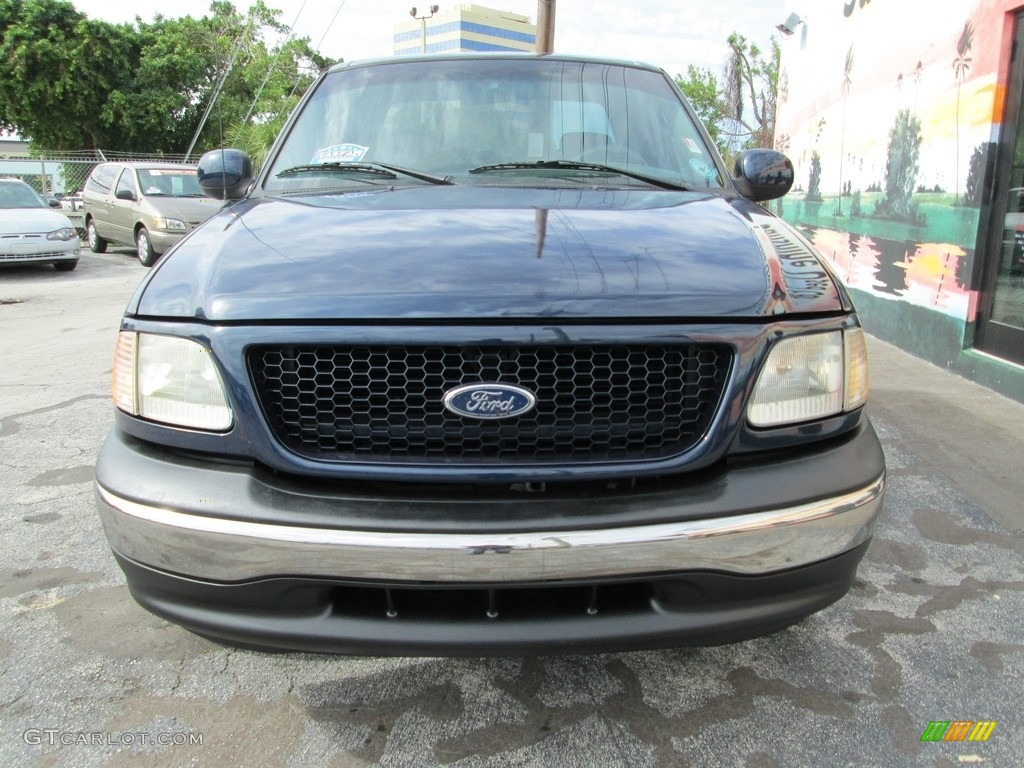 2002 F150 XLT SuperCab - True Blue Metallic / Dark Graphite photo #4