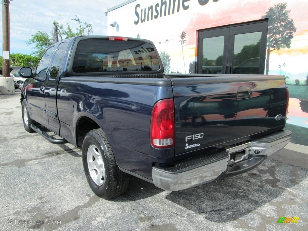 2002 F150 XLT SuperCab - True Blue Metallic / Dark Graphite photo #6