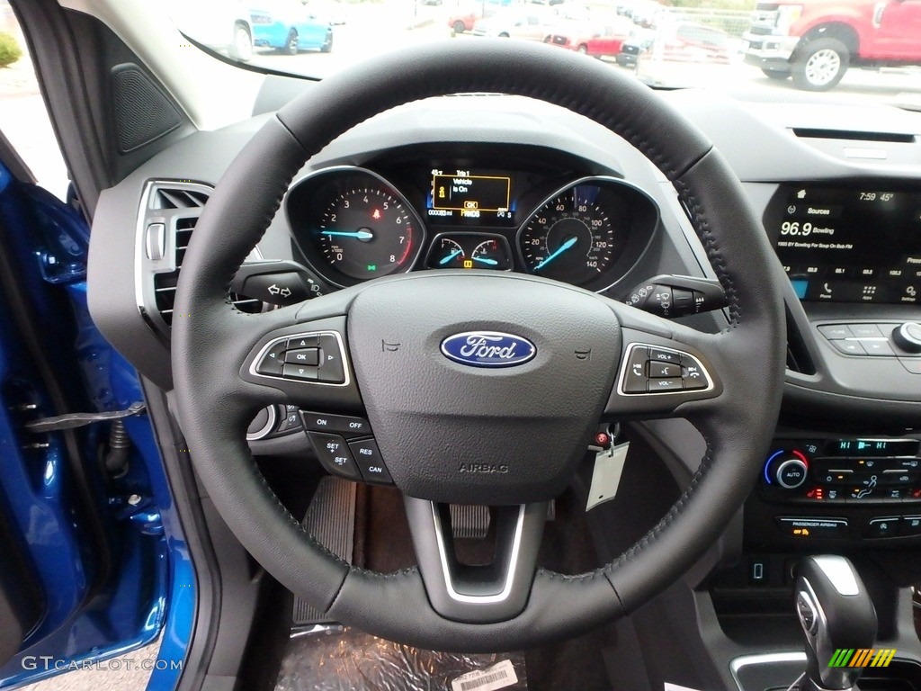 2018 Ford Escape SEL 4WD Charcoal Black Steering Wheel Photo #123506478
