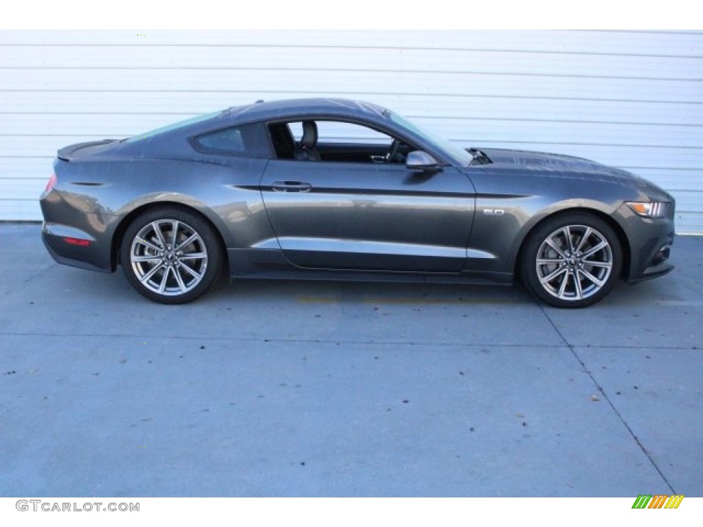 2016 Mustang GT Premium Coupe - Magnetic Metallic / California Special Ebony Black/Miko Suede photo #12