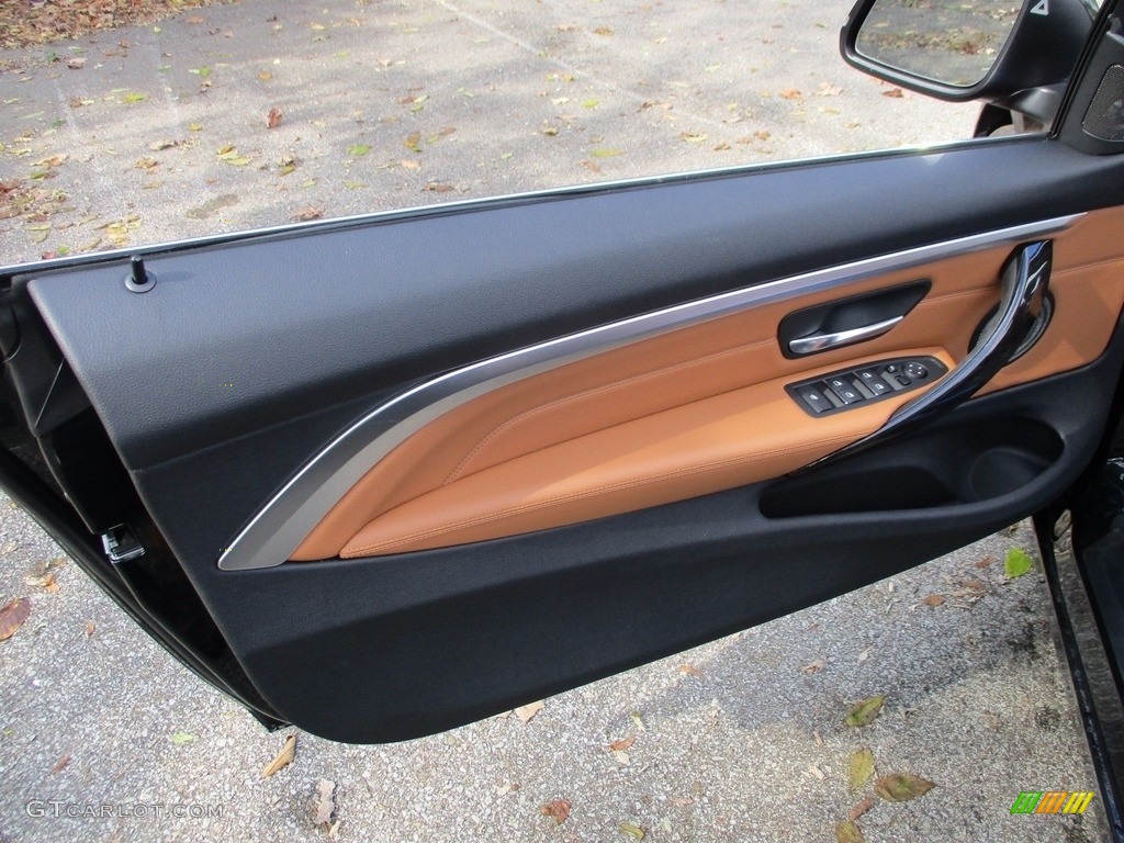 2018 BMW 4 Series 430i xDrive Convertible Cognac Door Panel Photo #123514424