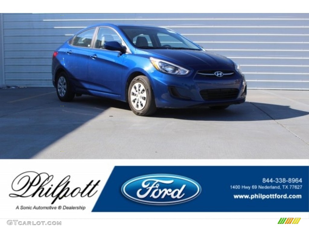 2016 Accent SE Sedan - Pacific Blue / Gray photo #1