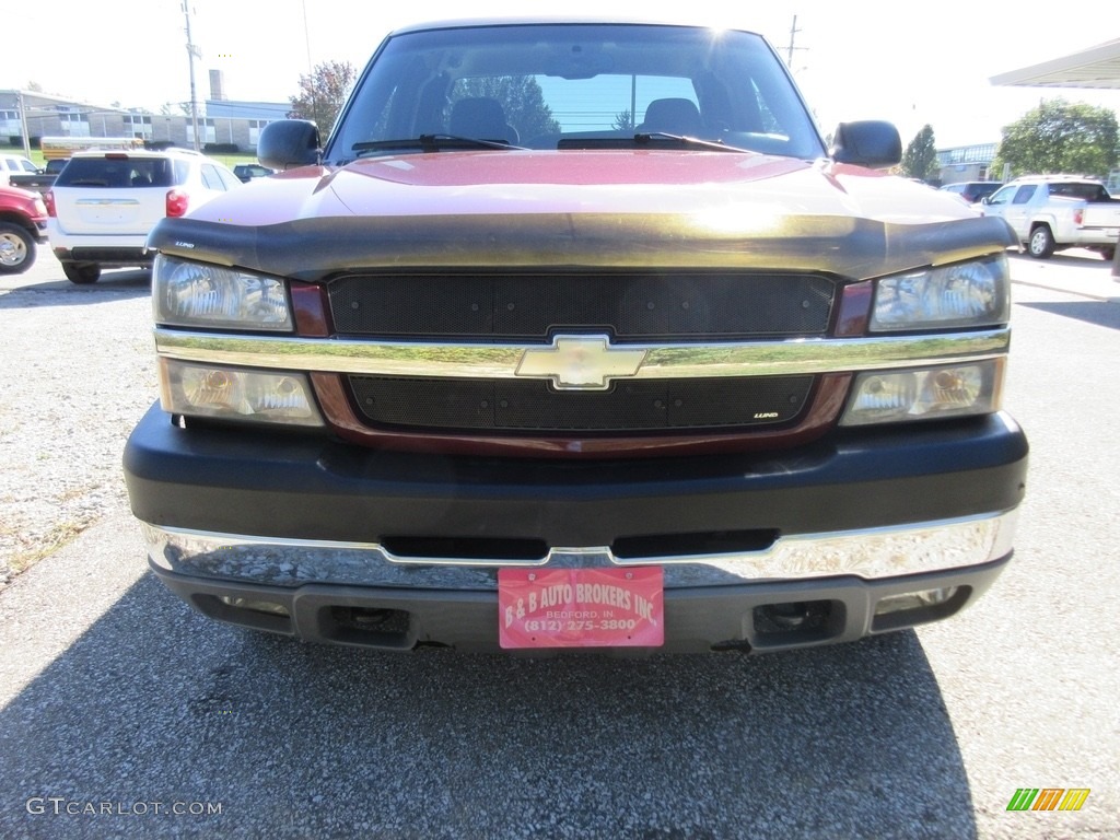 2003 Silverado 2500HD LS Extended Cab 4x4 - Dark Carmine Red Metallic / Dark Charcoal photo #3