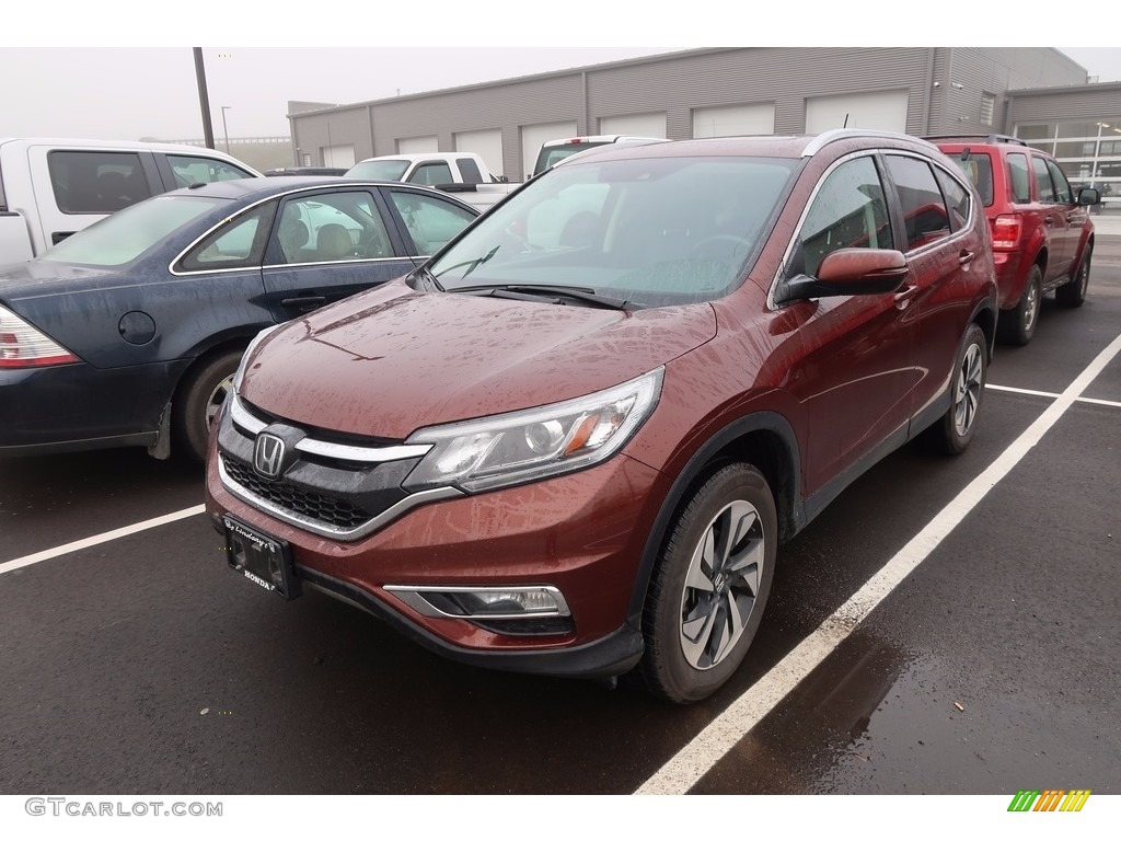 2015 CR-V Touring - White Diamond Pearl / Beige photo #3
