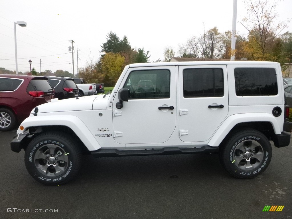 Bright White 2018 Jeep Wrangler Unlimited Sahara 4x4 Exterior Photo #123528782