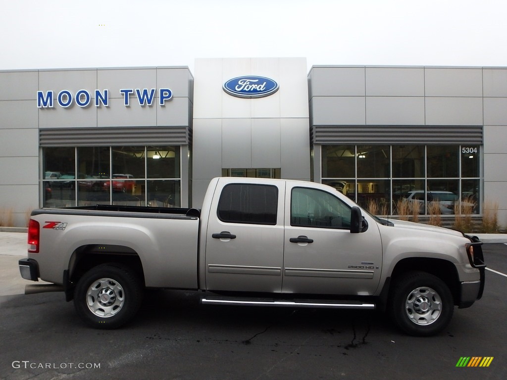 2009 Sierra 2500HD SLE Crew Cab 4x4 - Silver Birch Metallic / Ebony/Light Cashmere photo #1