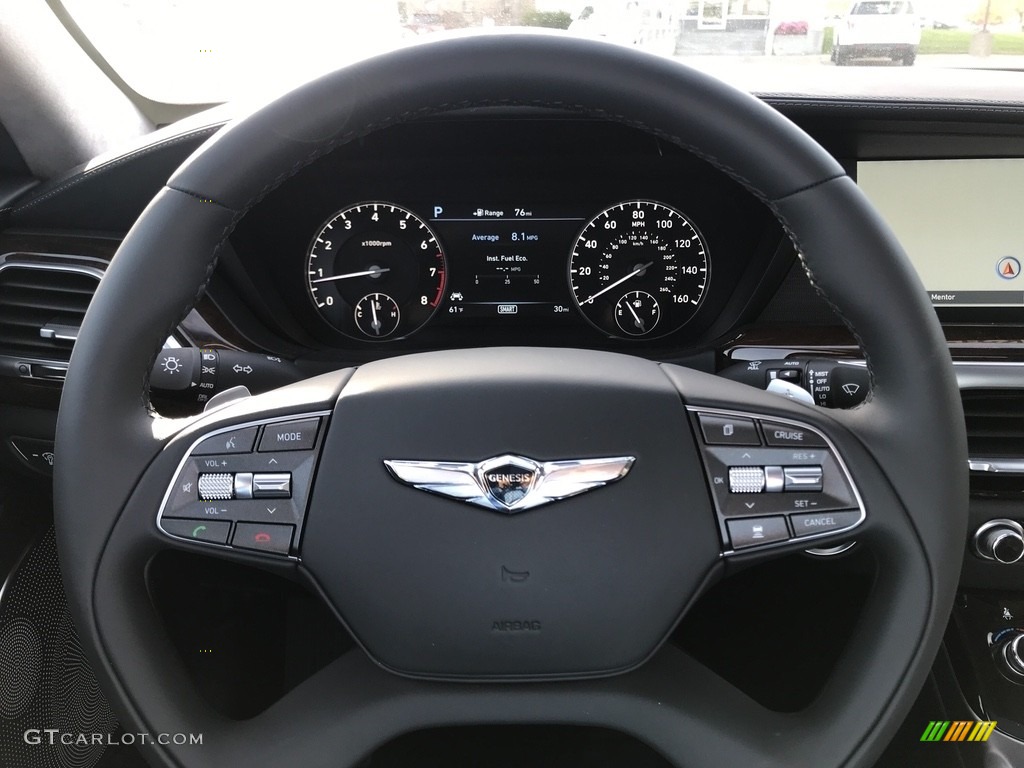2018 Hyundai Genesis G90 AWD Black Steering Wheel Photo #123532613