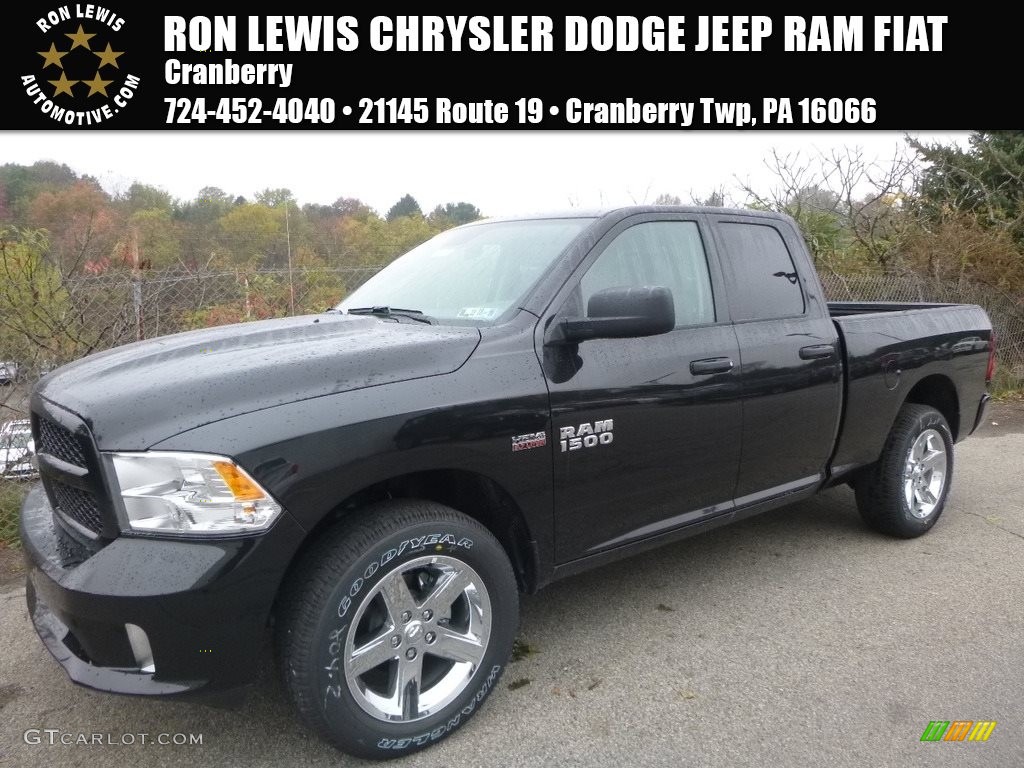 2018 1500 Express Quad Cab 4x4 - Brilliant Black Crystal Pearl / Black/Diesel Gray photo #1