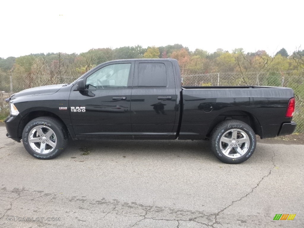 2018 1500 Express Quad Cab 4x4 - Brilliant Black Crystal Pearl / Black/Diesel Gray photo #2