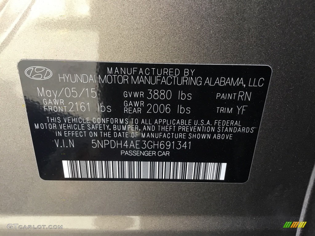 2016 Elantra SE - Desert Bronze / Beige photo #31