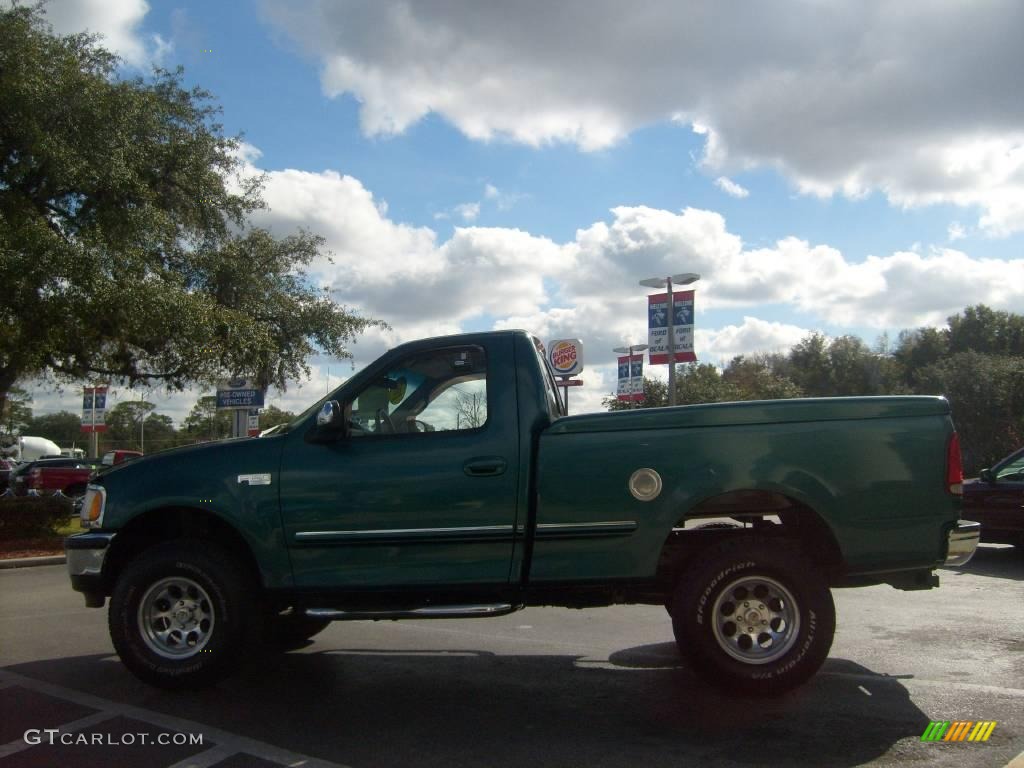 1998 F150 Regular Cab - Woodland Green Metallic / Medium Graphite photo #6