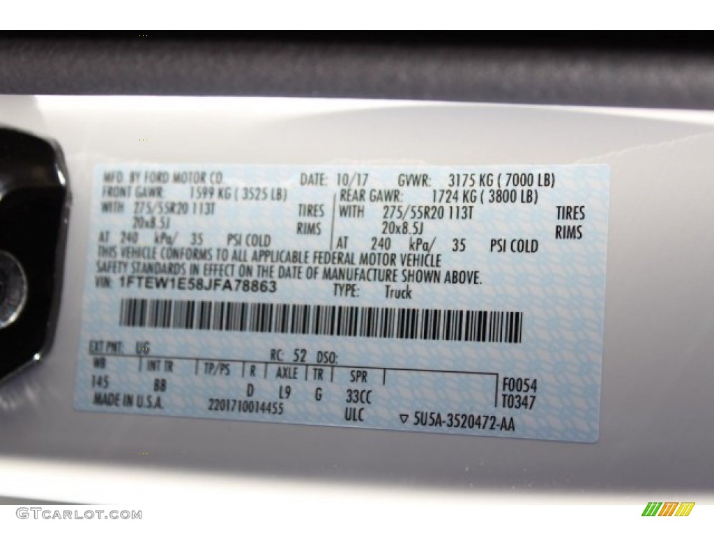 2018 F150 Platinum SuperCrew 4x4 - White Platinum / Dark Marsala photo #28