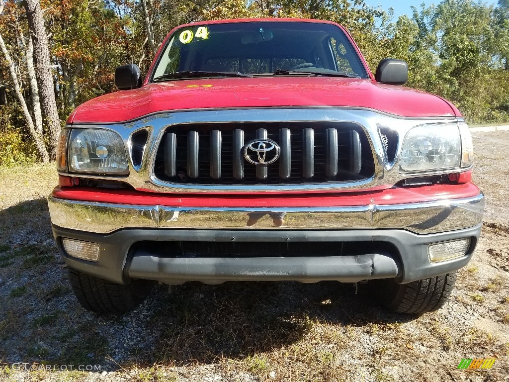 2004 Tacoma V6 PreRunner Double Cab - Impulse Red Pearl / Charcoal photo #2