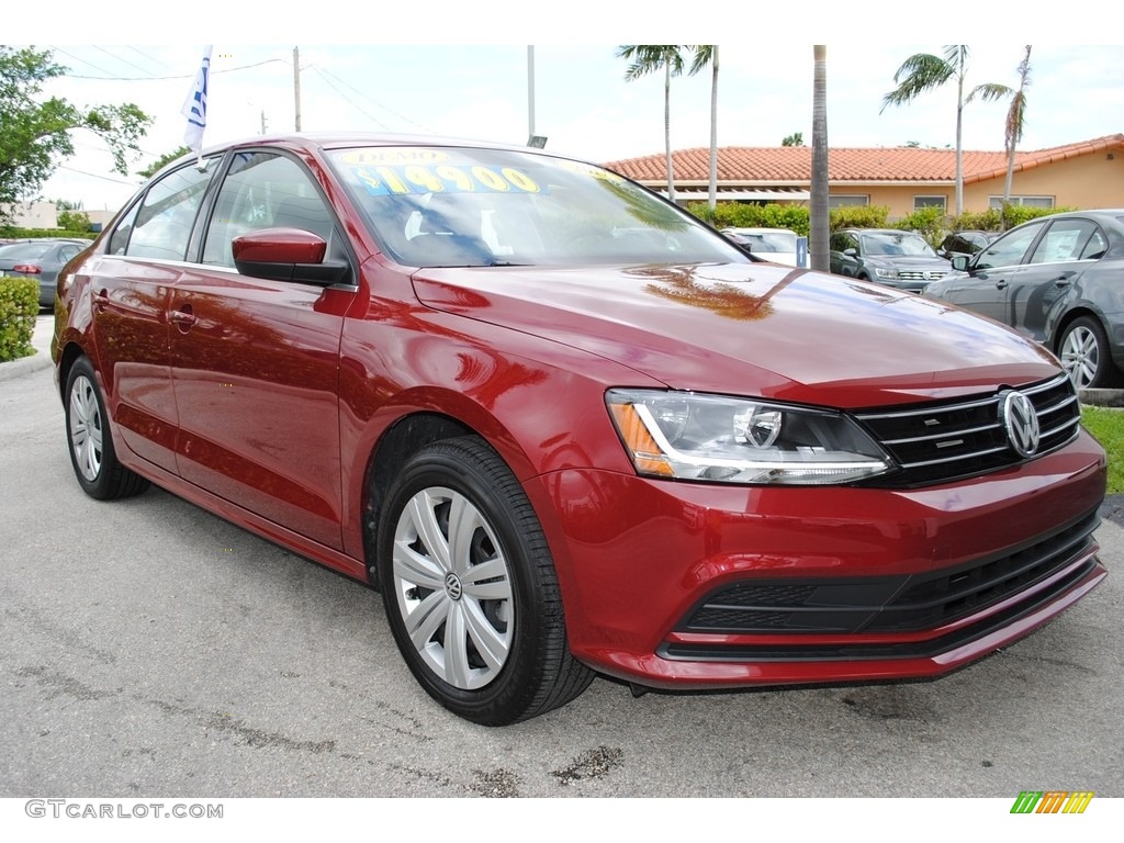 2017 Jetta S - Cardinal Red Metallic / Black/Palladium Gray photo #2