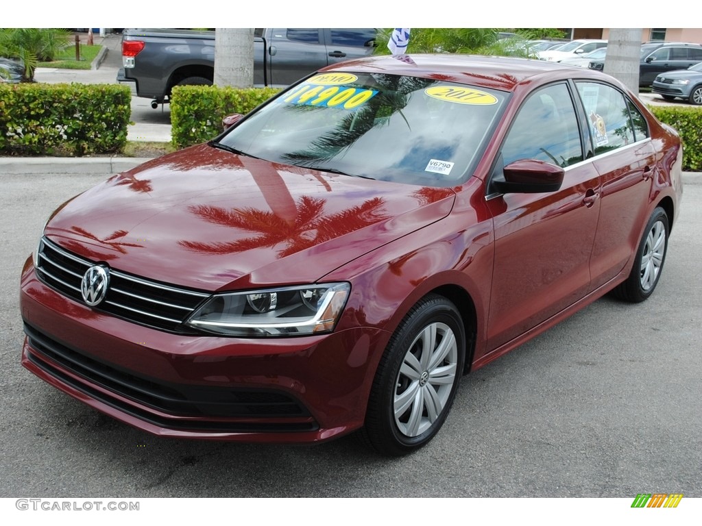 2017 Jetta S - Cardinal Red Metallic / Black/Palladium Gray photo #4