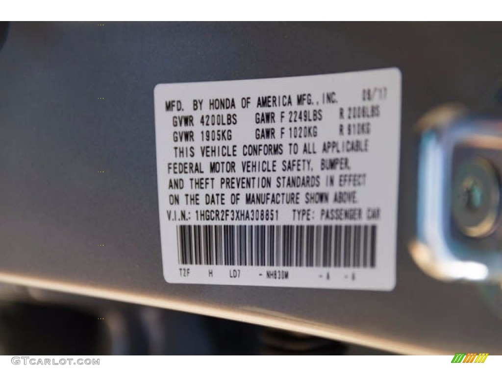 2017 Accord LX Sedan - Lunar Silver Metallic / Black photo #16