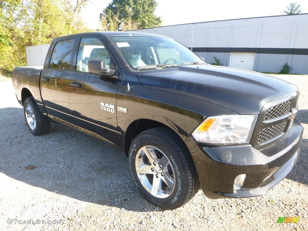 2018 1500 Express Crew Cab 4x4 - Brilliant Black Crystal Pearl / Black/Diesel Gray photo #7