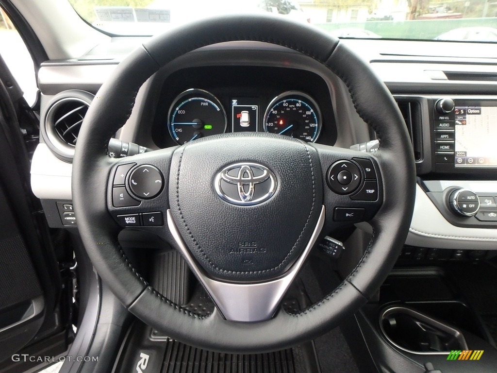 2018 Toyota RAV4 XLE AWD Hybrid Ash Steering Wheel Photo #123554746