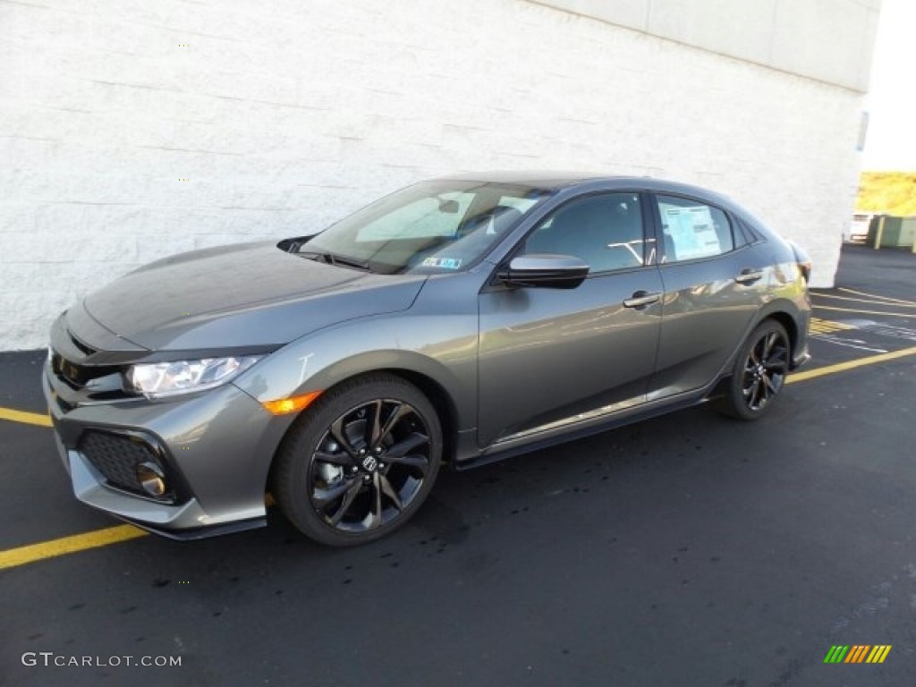 Polished Metal Metallic 2018 Honda Civic Sport Hatchback Exterior Photo #123561064