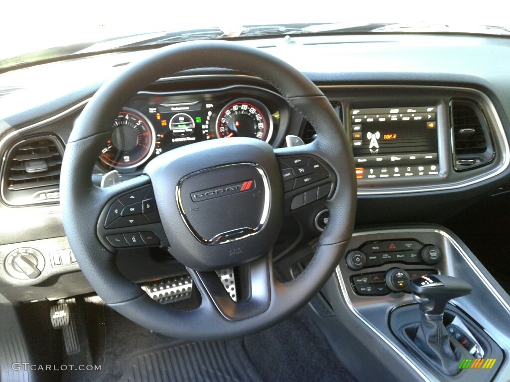 2018 Dodge Challenger R/T Scat Pack Black Steering Wheel Photo #123561772