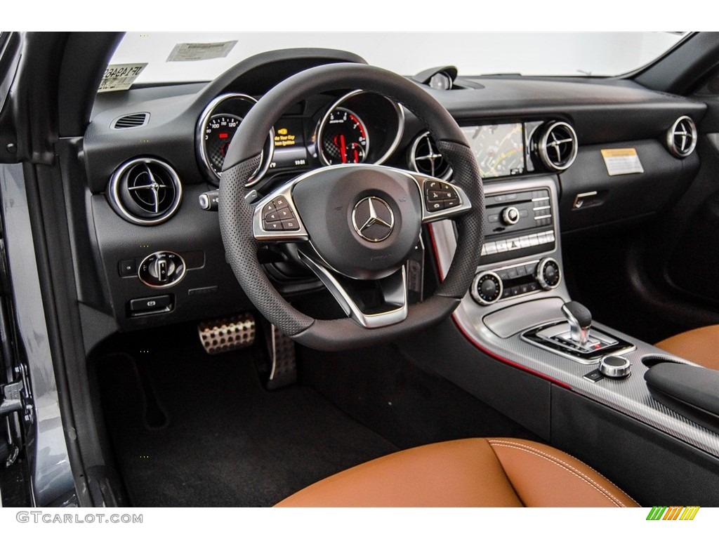 2018 Mercedes-Benz SLC 43 AMG Roadster Saddle Brown Dashboard Photo #123567700