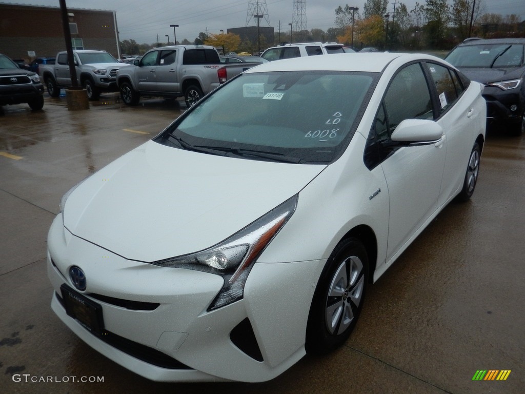 2017 Prius Three - Blizzard White Pearl / Black photo #1