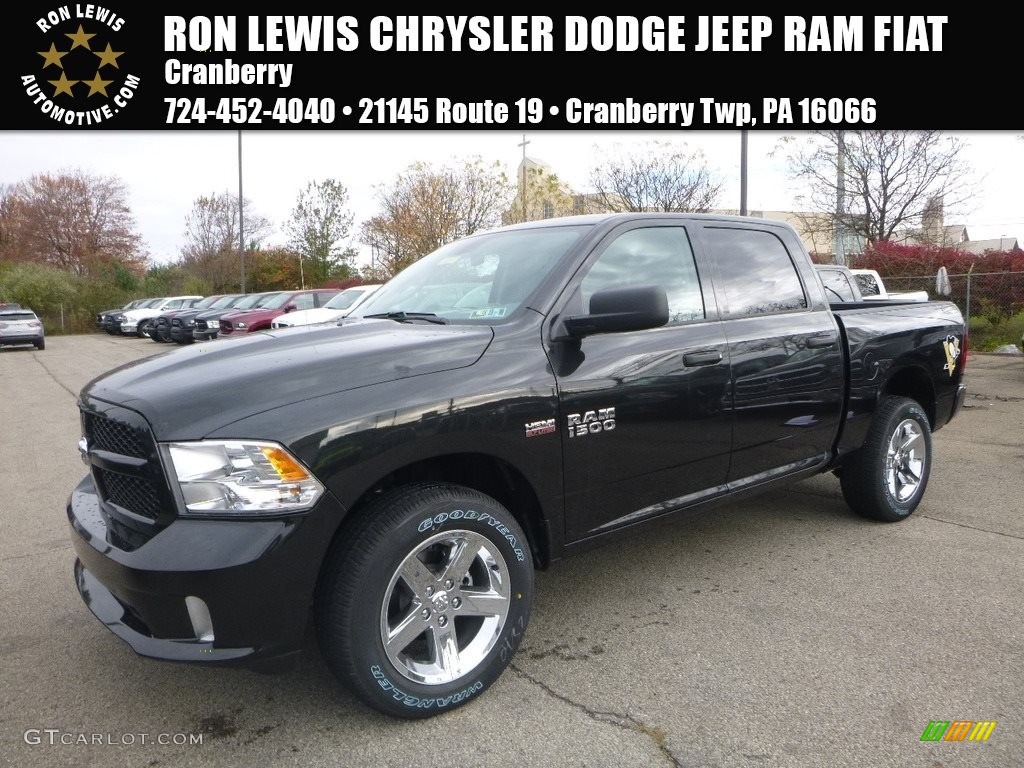 2018 1500 Express Crew Cab 4x4 - Brilliant Black Crystal Pearl / Black/Diesel Gray photo #1