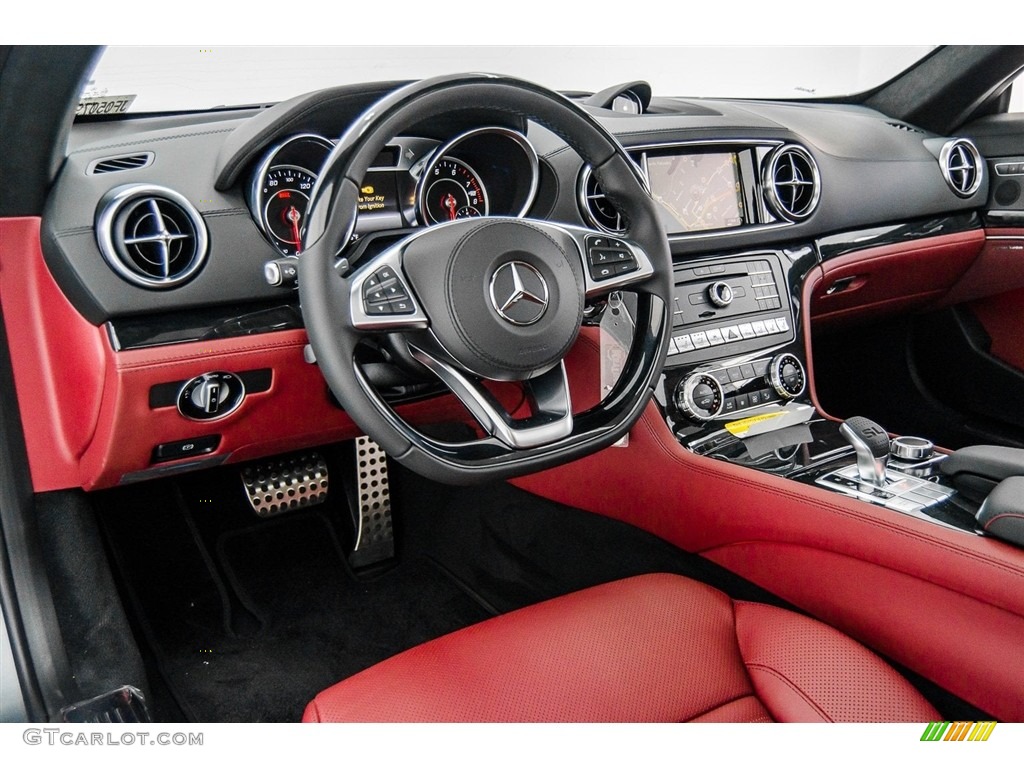 2018 Mercedes-Benz SL 450 Roadster Bengal Red/Black Dashboard Photo #123568423