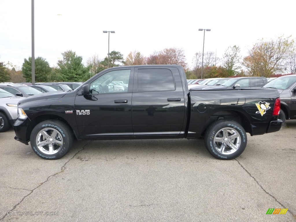 2018 1500 Express Crew Cab 4x4 - Brilliant Black Crystal Pearl / Black/Diesel Gray photo #2