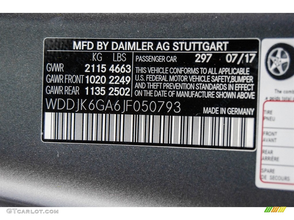 2018 SL Color Code 297 for designo Selenite Grey Magno (Matte) Photo #123568513
