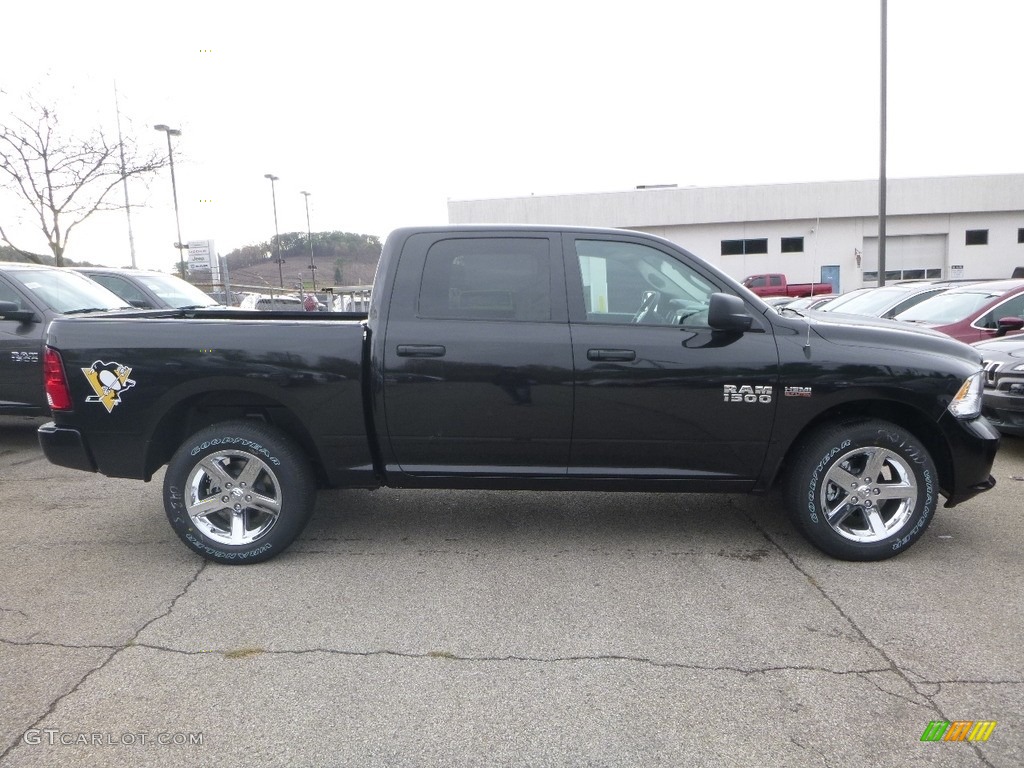 2018 1500 Express Crew Cab 4x4 - Brilliant Black Crystal Pearl / Black/Diesel Gray photo #6