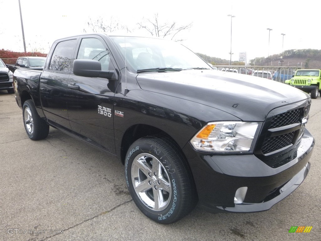 2018 1500 Express Crew Cab 4x4 - Brilliant Black Crystal Pearl / Black/Diesel Gray photo #7