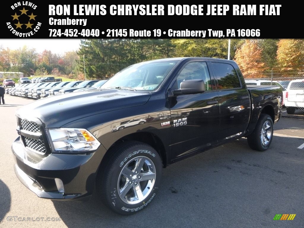2018 1500 Express Crew Cab 4x4 - Brilliant Black Crystal Pearl / Black/Diesel Gray photo #1