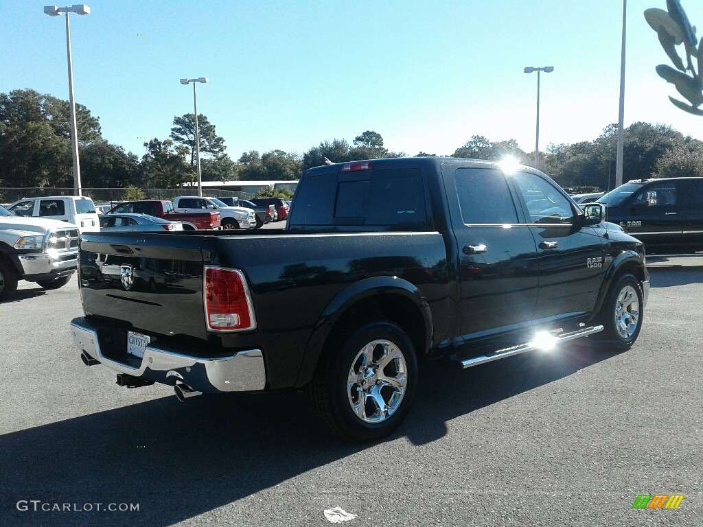 2018 1500 Laramie Crew Cab - Brilliant Black Crystal Pearl / Canyon Brown/Light Frost Beige photo #5