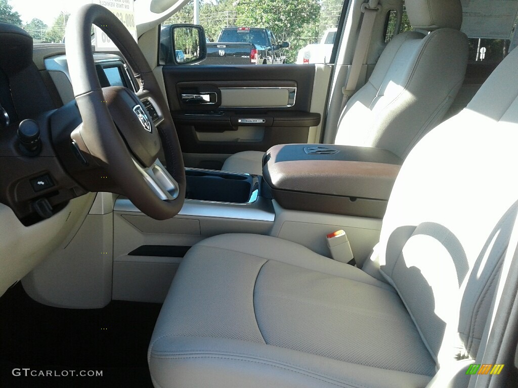 2018 1500 Laramie Crew Cab - Brilliant Black Crystal Pearl / Canyon Brown/Light Frost Beige photo #9