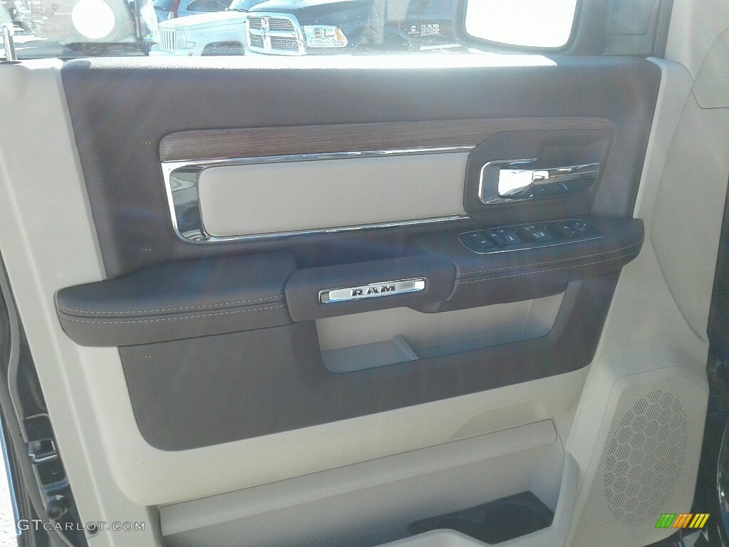 2018 1500 Laramie Crew Cab - Brilliant Black Crystal Pearl / Canyon Brown/Light Frost Beige photo #17