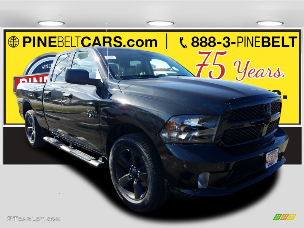 2018 1500 Express Quad Cab 4x4 - Brilliant Black Crystal Pearl / Black/Diesel Gray photo #1