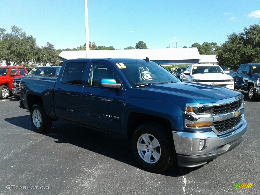 2018 Silverado 1500 LT Crew Cab - Deep Ocean Blue Metallic / Dark Ash/Jet Black photo #7