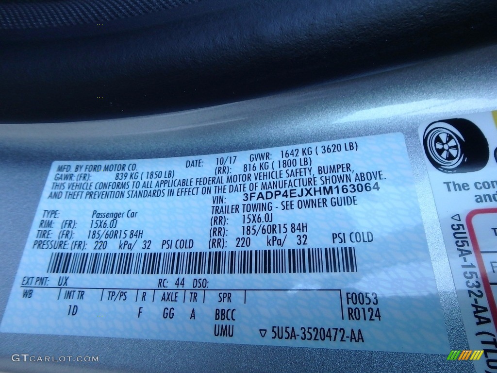 2017 Fiesta SE Hatchback - Ingot Silver / Charcoal Black photo #15