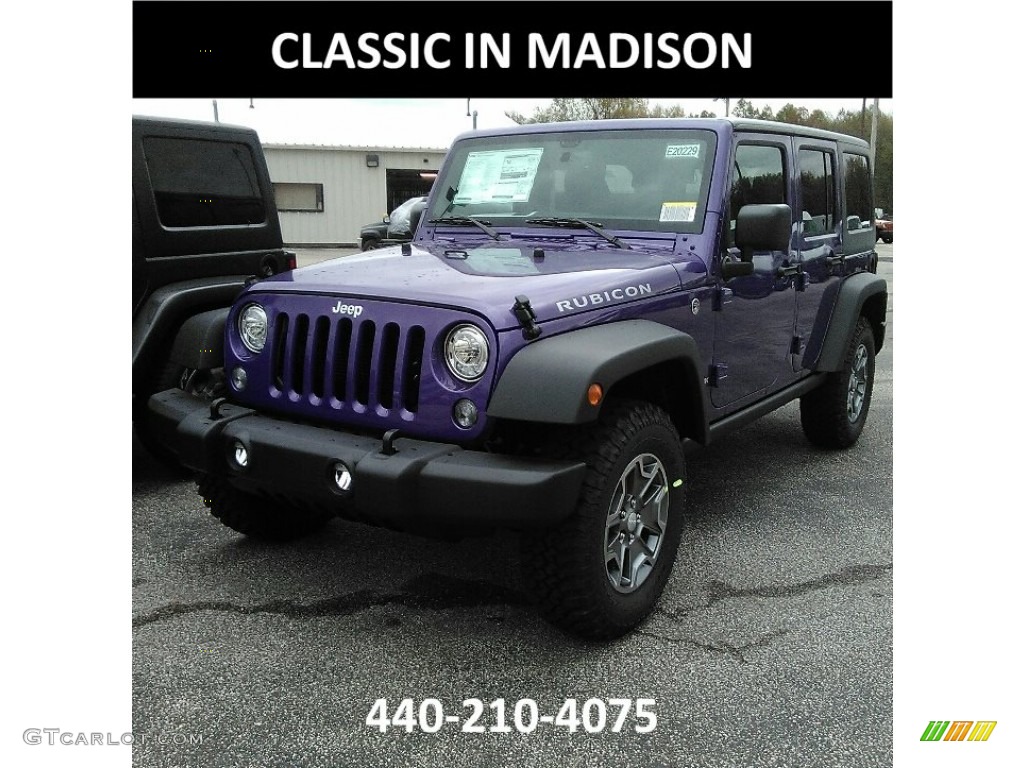 2018 Wrangler Unlimited Rubicon 4x4 - Xtreme Purple Pearl / Black photo #1