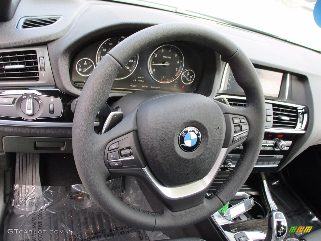 2018 BMW X4 xDrive28i Black Steering Wheel Photo #123593156