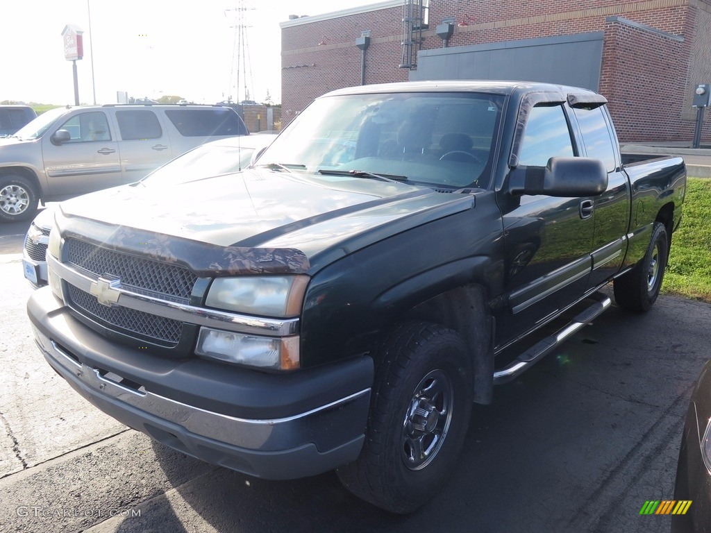 2004 Silverado 1500 LS Extended Cab 4x4 - Dark Green Metallic / Dark Charcoal photo #3