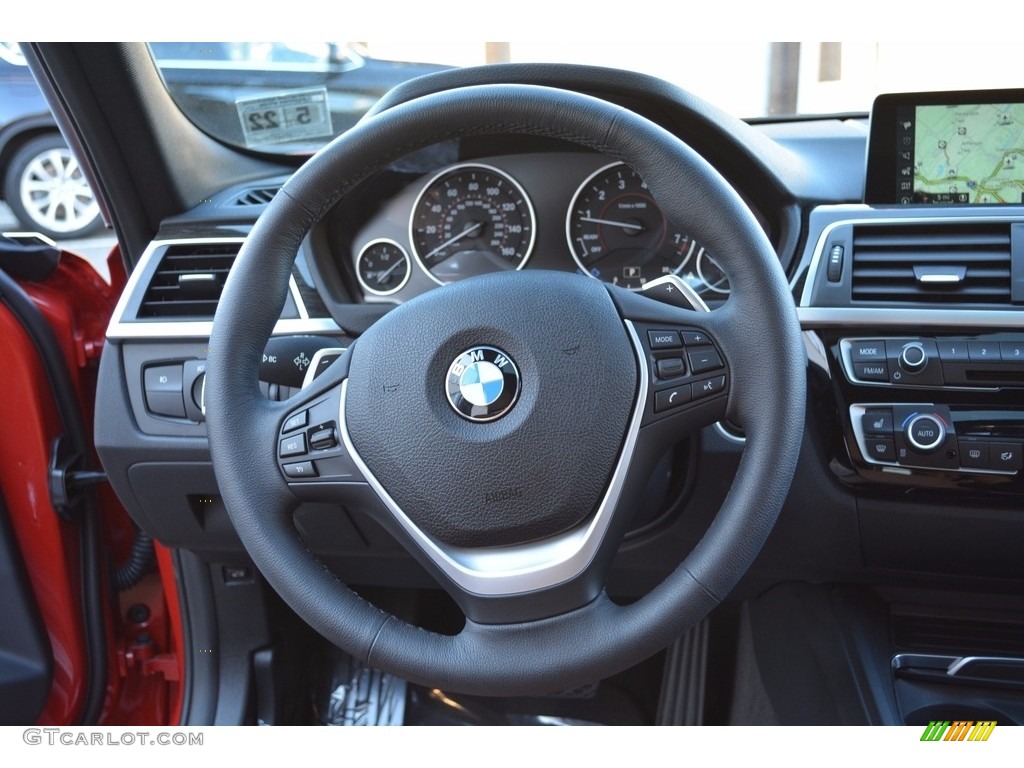 2017 BMW 3 Series 330i xDrive Sedan Saddle Brown Steering Wheel Photo #123599582