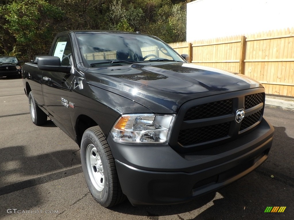 2018 1500 Tradesman Regular Cab 4x4 - Brilliant Black Crystal Pearl / Black/Diesel Gray photo #7