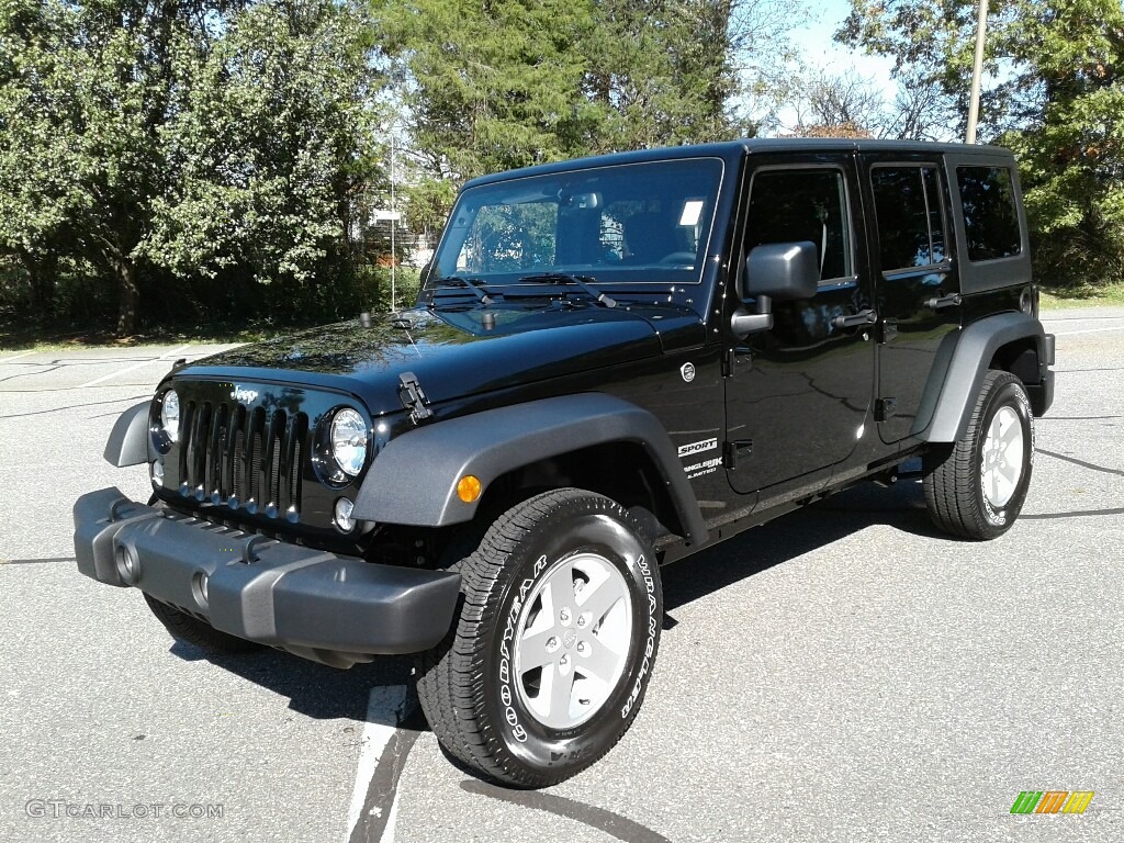 Black 2018 Jeep Wrangler Unlimited Sport 4x4 Exterior Photo #123605447