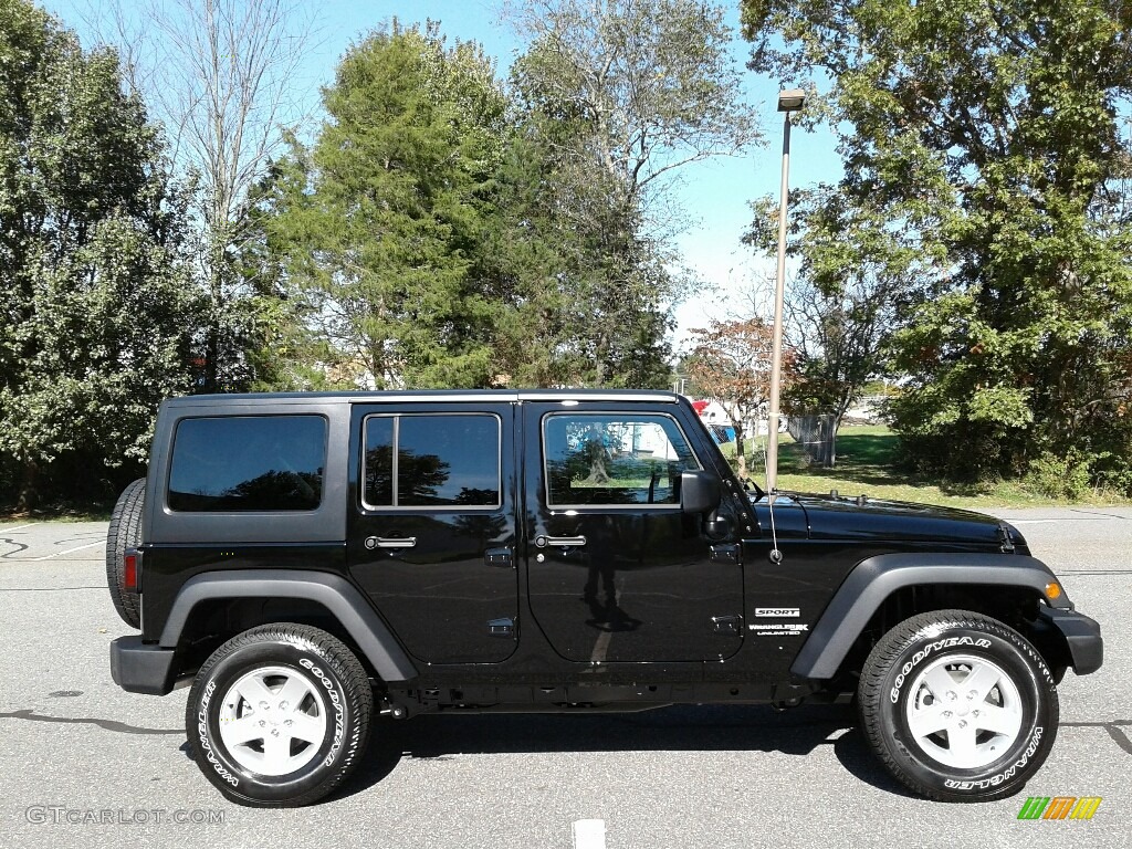 Black 2018 Jeep Wrangler Unlimited Sport 4x4 Exterior Photo #123605570