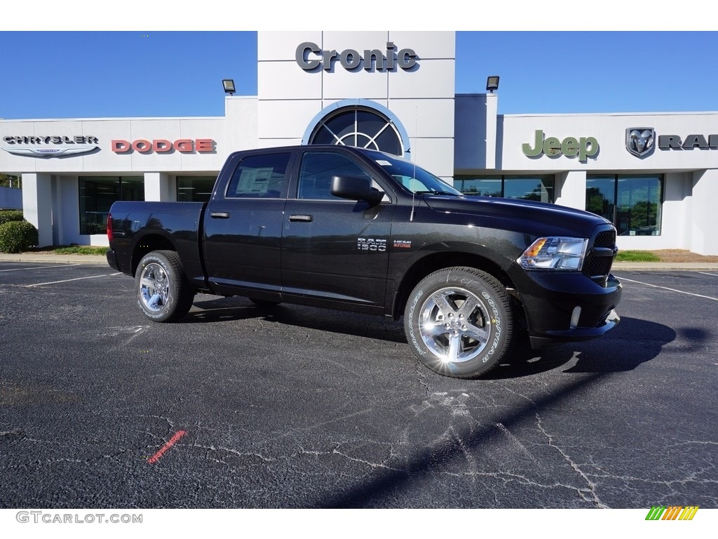 2018 1500 Express Crew Cab - Brilliant Black Crystal Pearl / Black/Diesel Gray photo #1