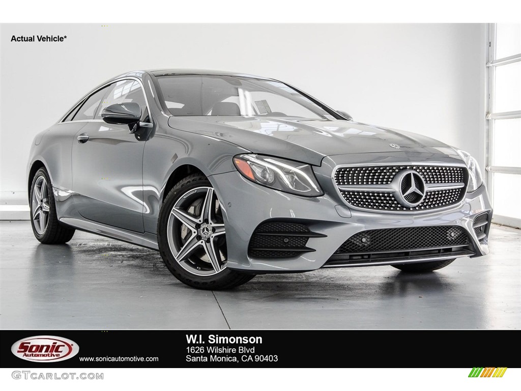 2018 E 400 Coupe - Selenite Grey Metallic / Black photo #1