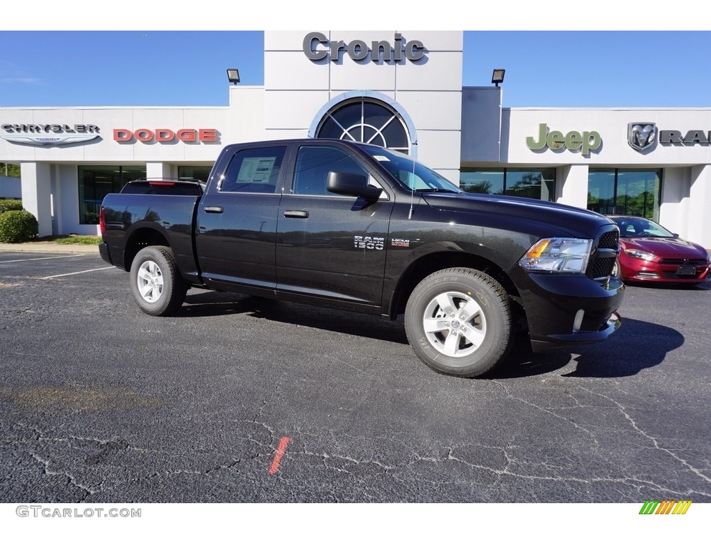 2018 1500 Express Crew Cab - Brilliant Black Crystal Pearl / Black/Diesel Gray photo #1